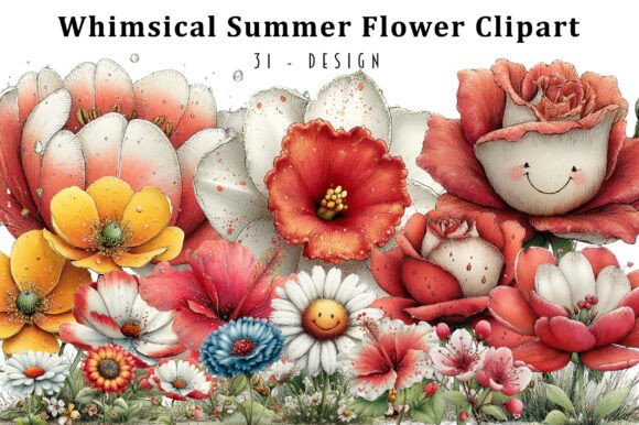 Download Whimsical Summer Flower Clipart - Premium Resources