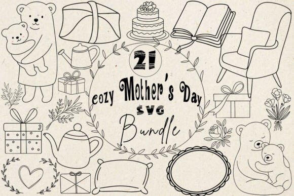 Download Cozy Mother's Day SVG Clipart Bundle - Day Collection