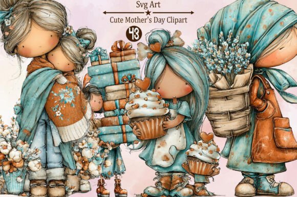 Download Whimsical Cute Mother's Day Clipart - Day Collection