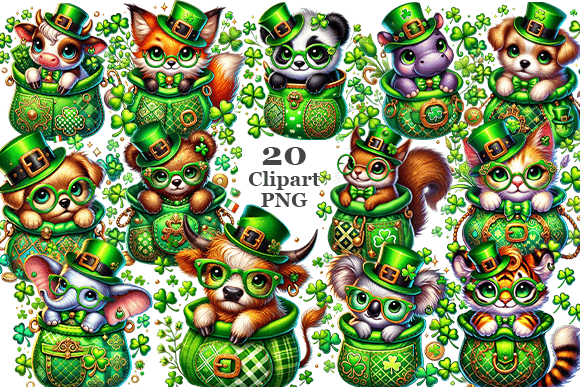 Download St. Patrick's Day Cute Animals PNG. - Day Collection