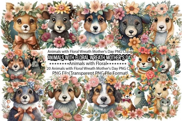 Download Animals with Floral Wreath Mother's Day - Day Collection