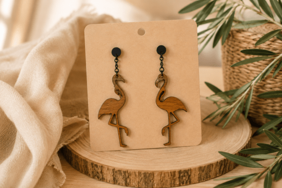 Download Elegant Flamingo Laser Cut Earring Desig - Elegant Collection