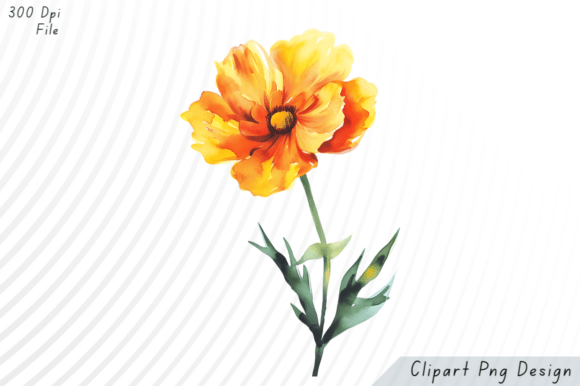 Download Watercolor Orange Yellow Flower PNG Clip - Yellow Collection