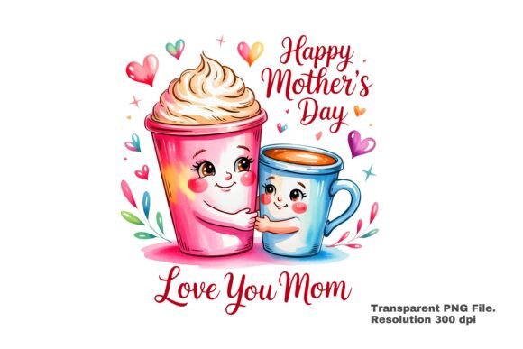 Download Cute Coffee Mom Mothers Day Clipart PNG - Day Collection