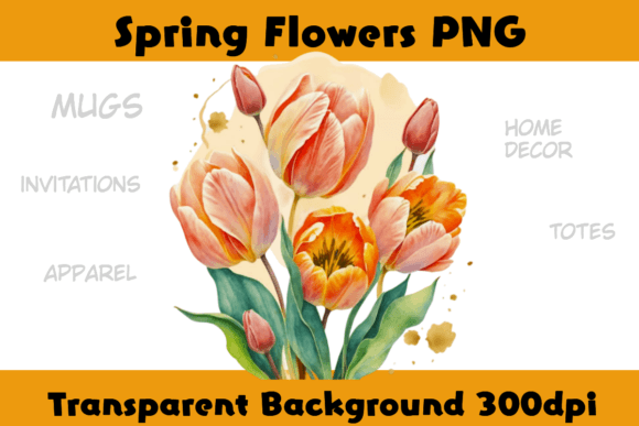 Download Tulips Spring Flowers Watercolor Art PNG - Tulips Collection