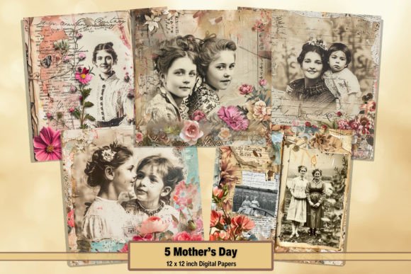 Download Printable Vintage Mother's Day Digitals - Day Collection