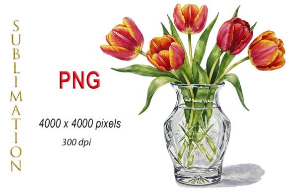 Download Watercolor Tulips, Flower Bouquet PNG - Tulips Collection