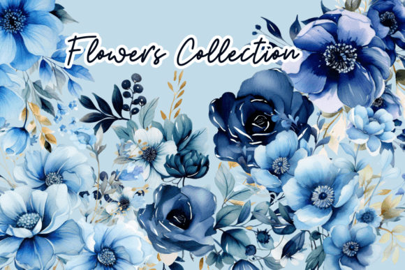 Download Flowers Blooms, Elegant Blue Floral - Elegant Collection