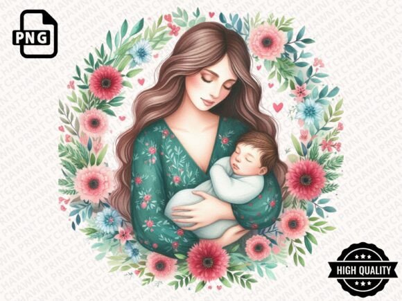 Download Watercolor Mother's Day Floral Clipart - Day Collection