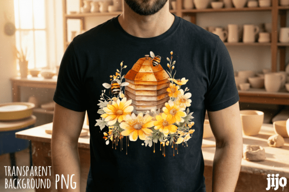 Download Watercolor Beehive Yellow Daisy PNG - Yellow Collection