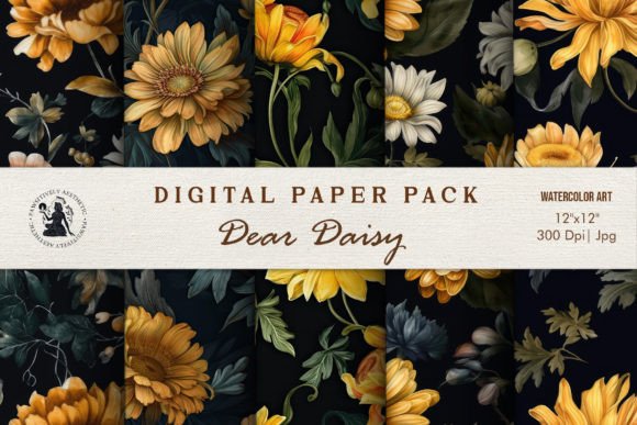 Download Yellow Daisy Flowers Seamless Pattern - Yellow Collection