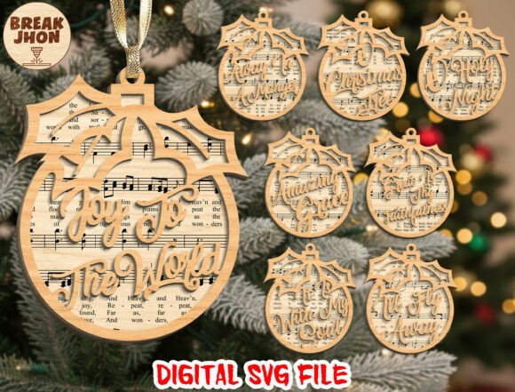 Download Holiday Laser Cut Ornaments Svg Bundle - Day Collection