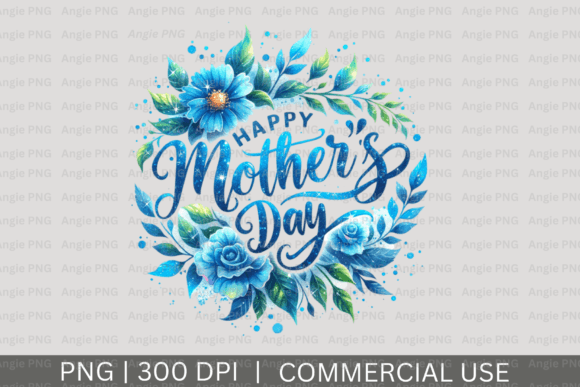 Download Happy Mother's Day Blue Flowers PNG - Day Collection
