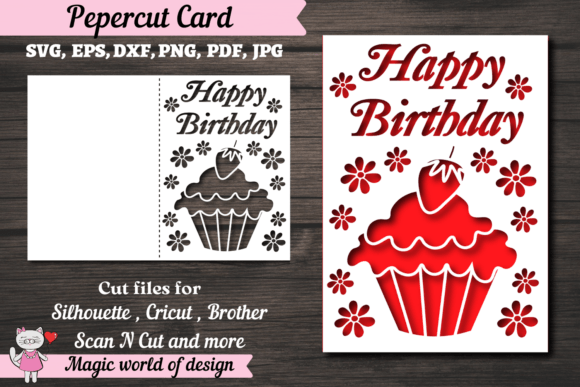 Download Cupcake Happy Birthday Card Cover A5, Pa - Day Collection