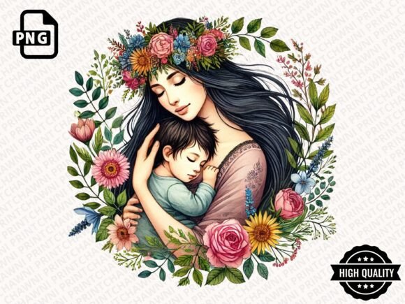Download Watercolor Mother's Day Floral Clipart - Day Collection