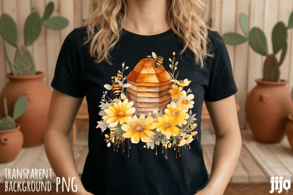 Download Watercolor Beehive Yellow Daisy PNG - Yellow Collection