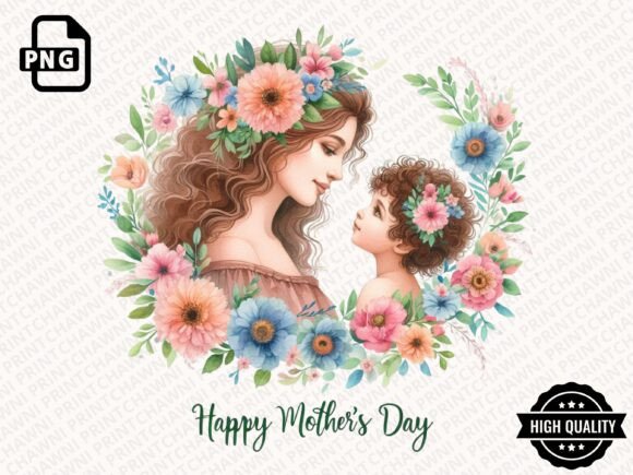 Download Watercolor Mother's Day Floral Clipart - Day Collection