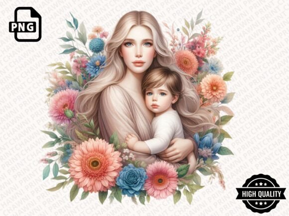 Download Watercolor Mother's Day Floral Clipart - Day Collection
