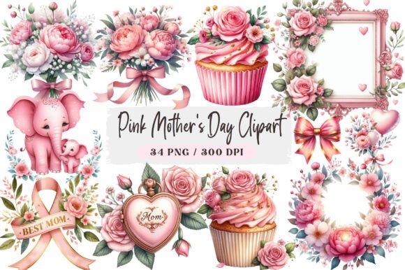 Download Pink Mother's Day Clipart - Day Collection
